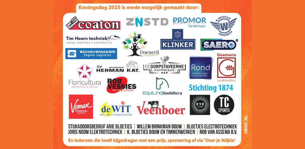 Sponsors Koningsdag Assendelft 2025
